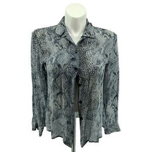 Anna And Frank Women’s VINTAGE 100% Silk Sheer Snake Print Blouse Medium